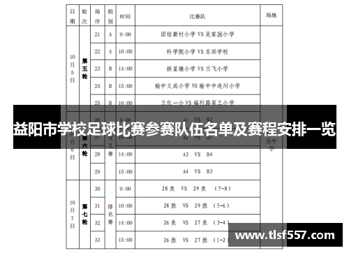 益阳市学校足球比赛参赛队伍名单及赛程安排一览